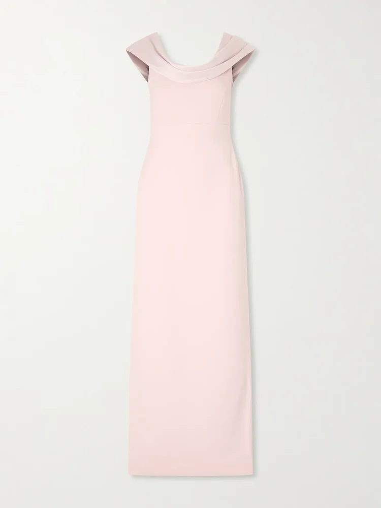 Adele draped satin-trimmed crepe maxi dress