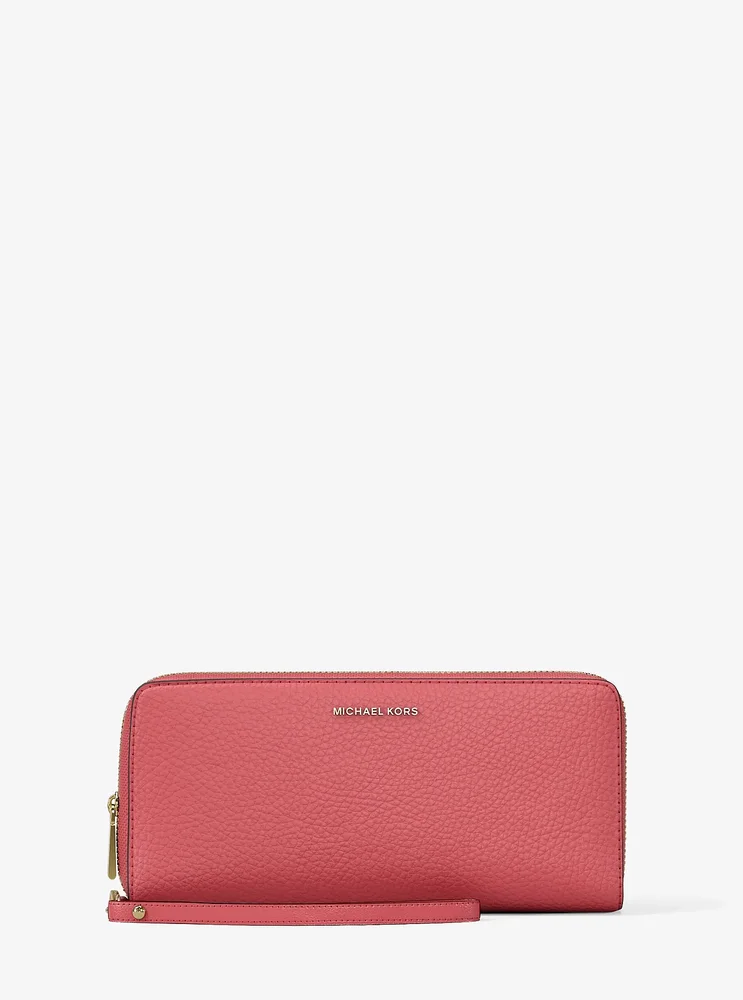 Jet Set Travel Large Pebbled Leather Continental Wallet