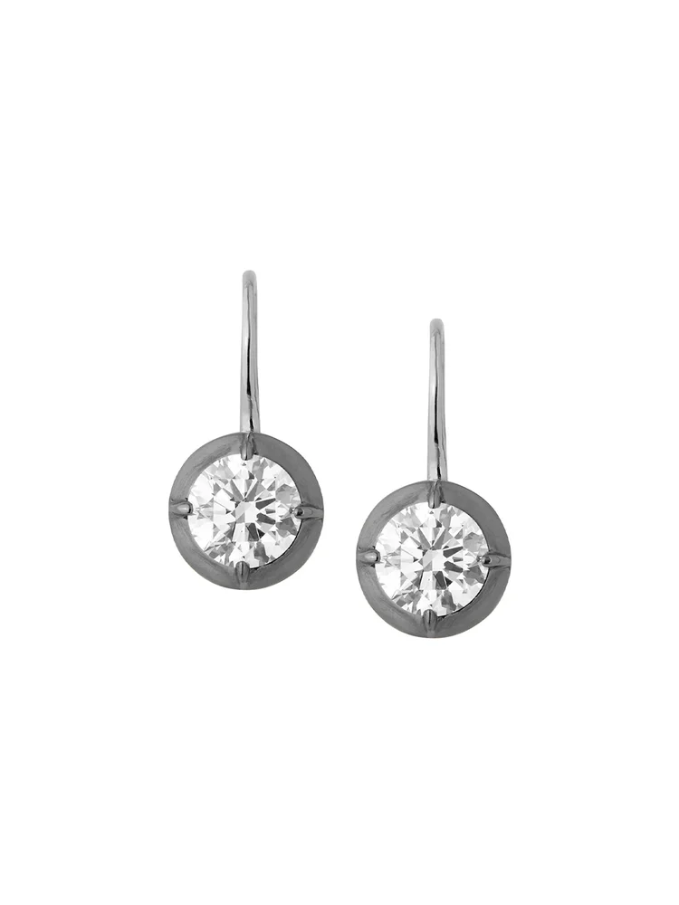 Lucien Latchback Earrings in Moissanite, Sterling Silver