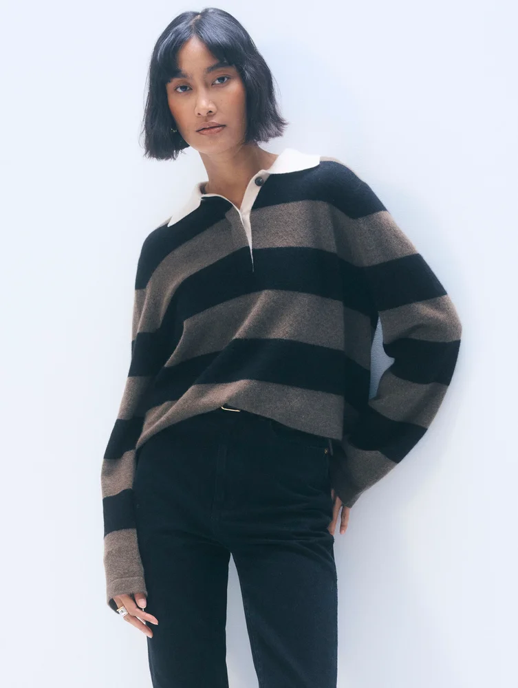 Cashmere Rugby Stripe Polo