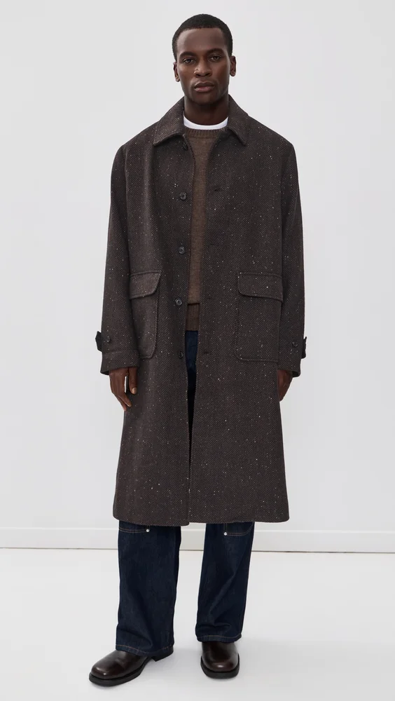 Herringbone Wool Coat