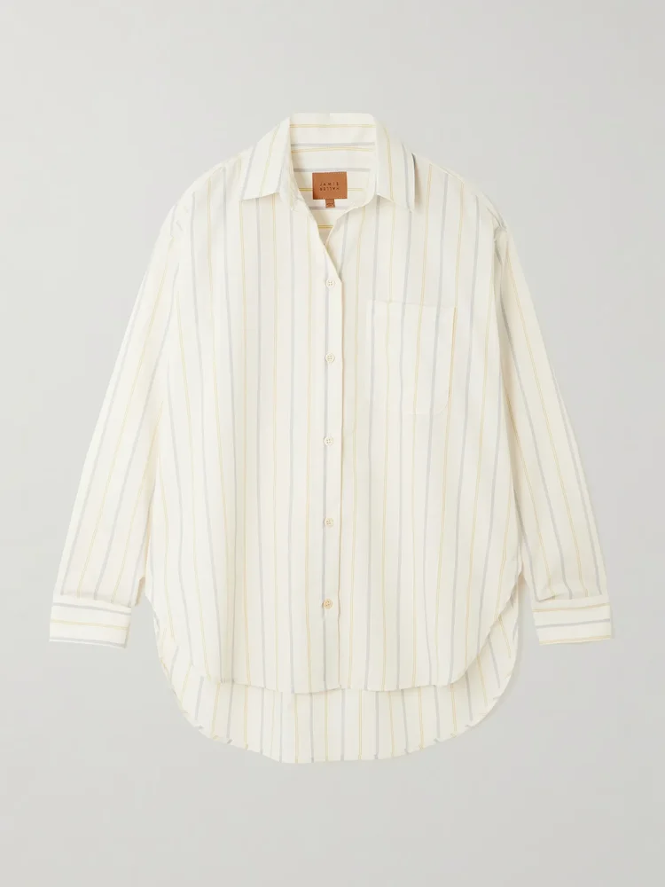 The Essential striped cotton-poplin shirt