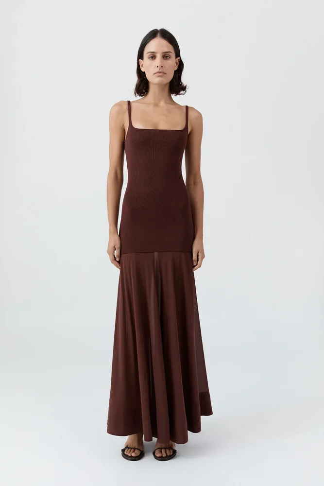 Sheer Silk Circle Hem Dress