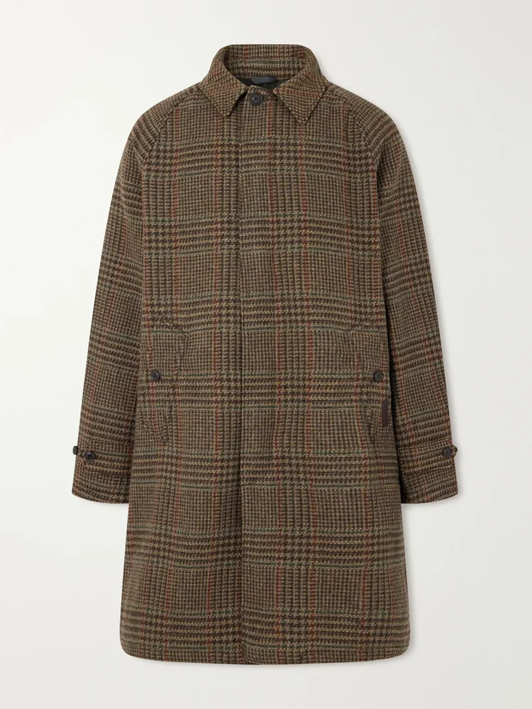 Prince of Wales Checked Wool Coat