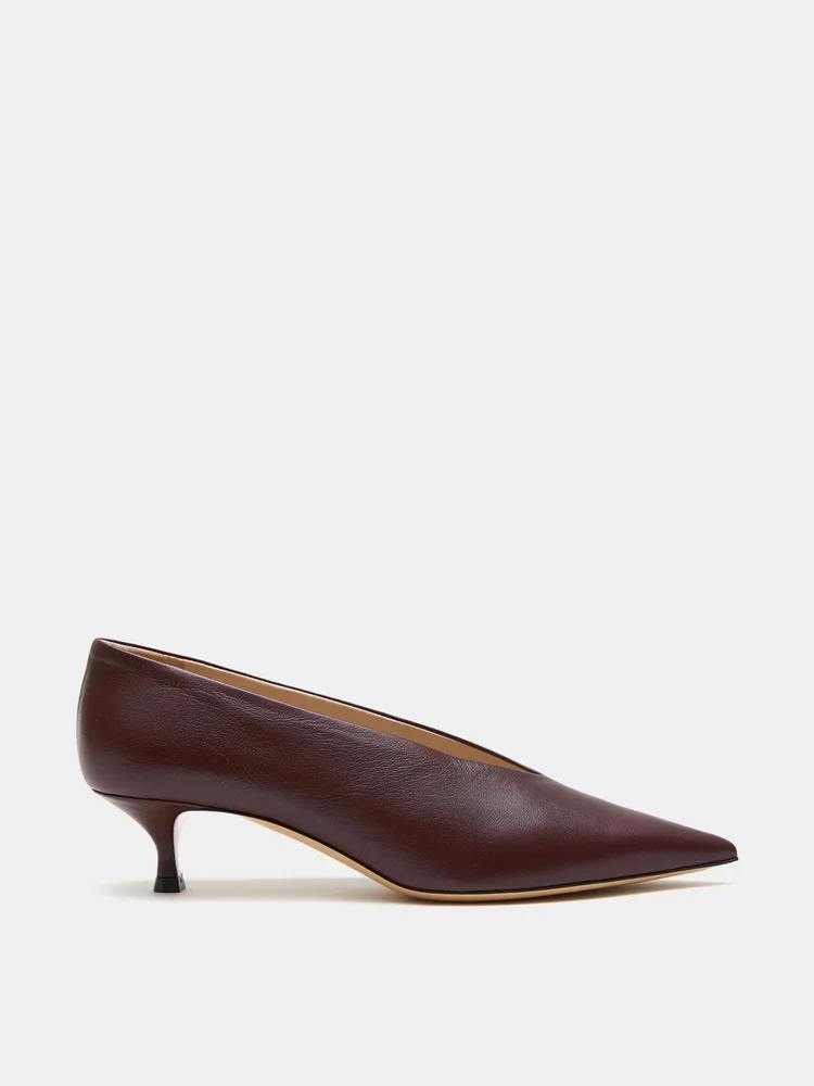 Babouche Kitten Heel in Oxblood