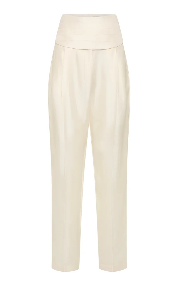 Silk Twill Cummerbund Pants