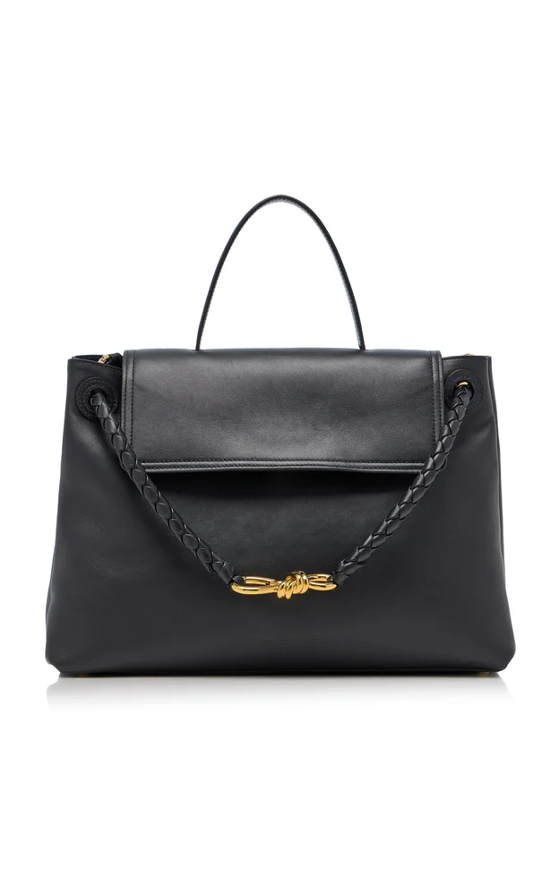 Medium Andiamo Leather Top Handle Bag