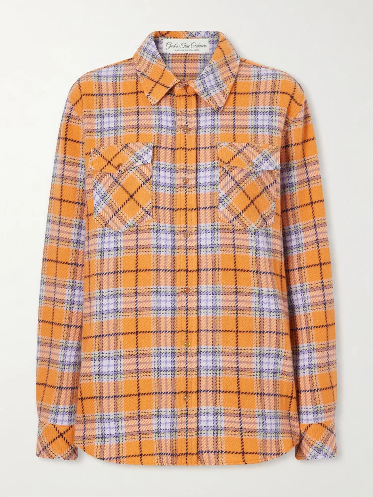 Midnight Sun checked cashmere shirt