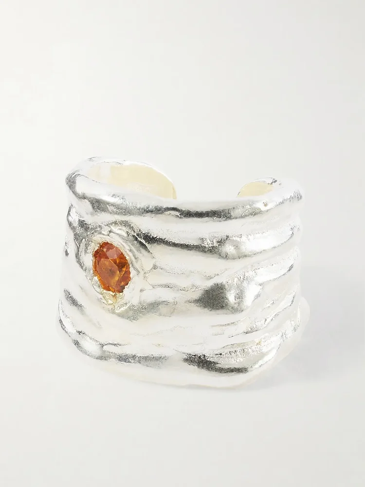 Orilla sterling silver and sapphire toe ring