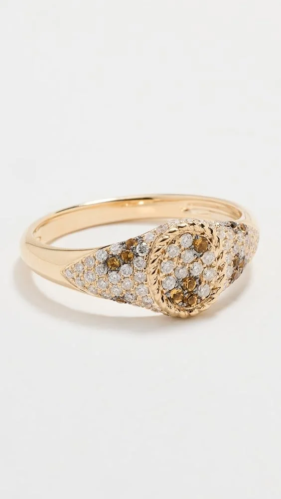 Baby Oval Signet Leopard Ring