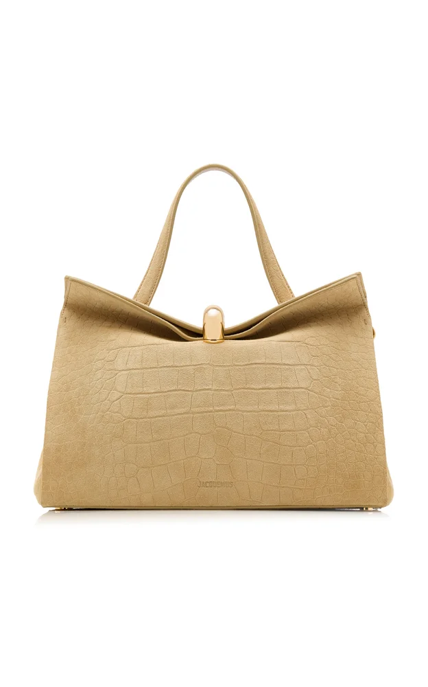 The Small Valérie Croc-Effect Suede Bag