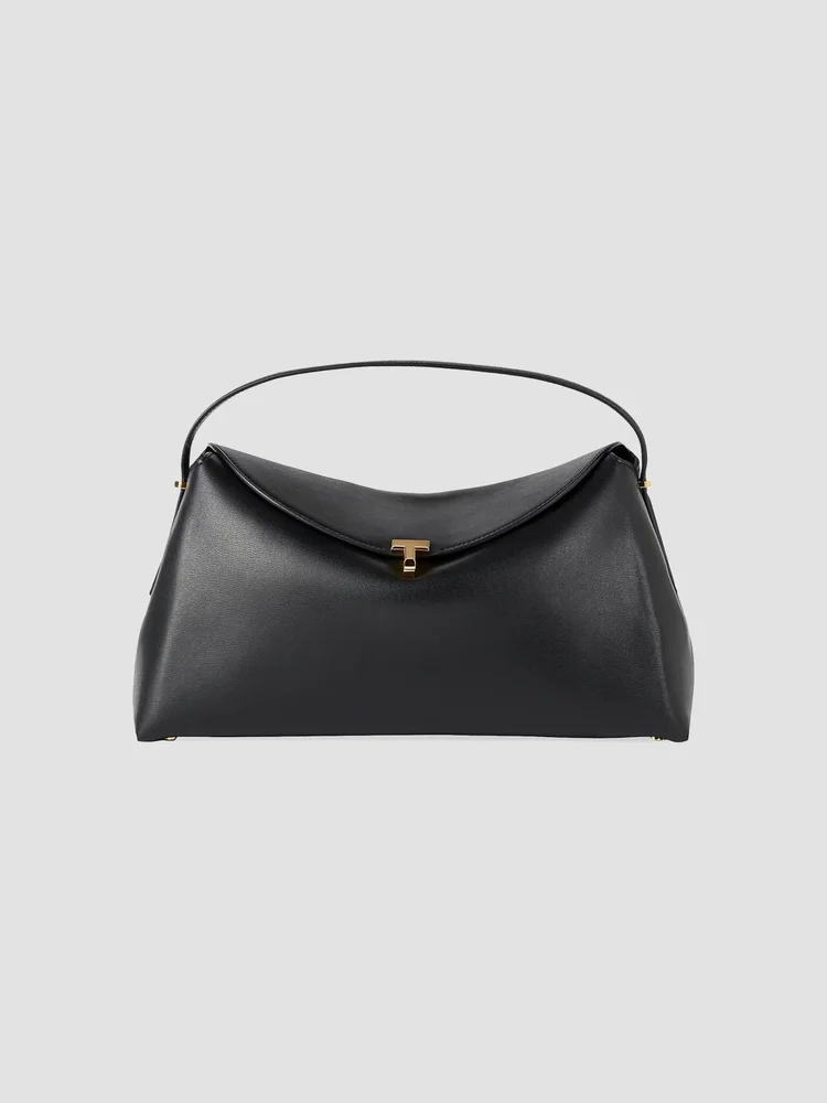 T-Lock Leather Top Handle Bag