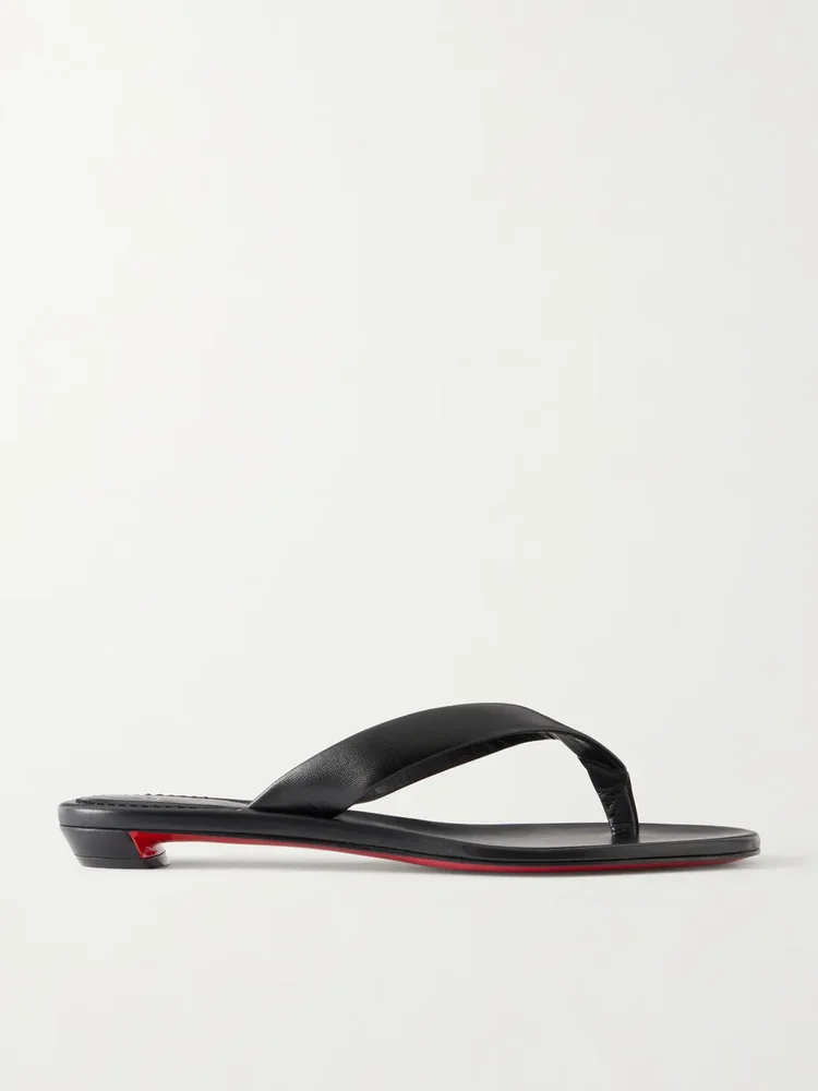 Miss Z metallic leather thong sandals