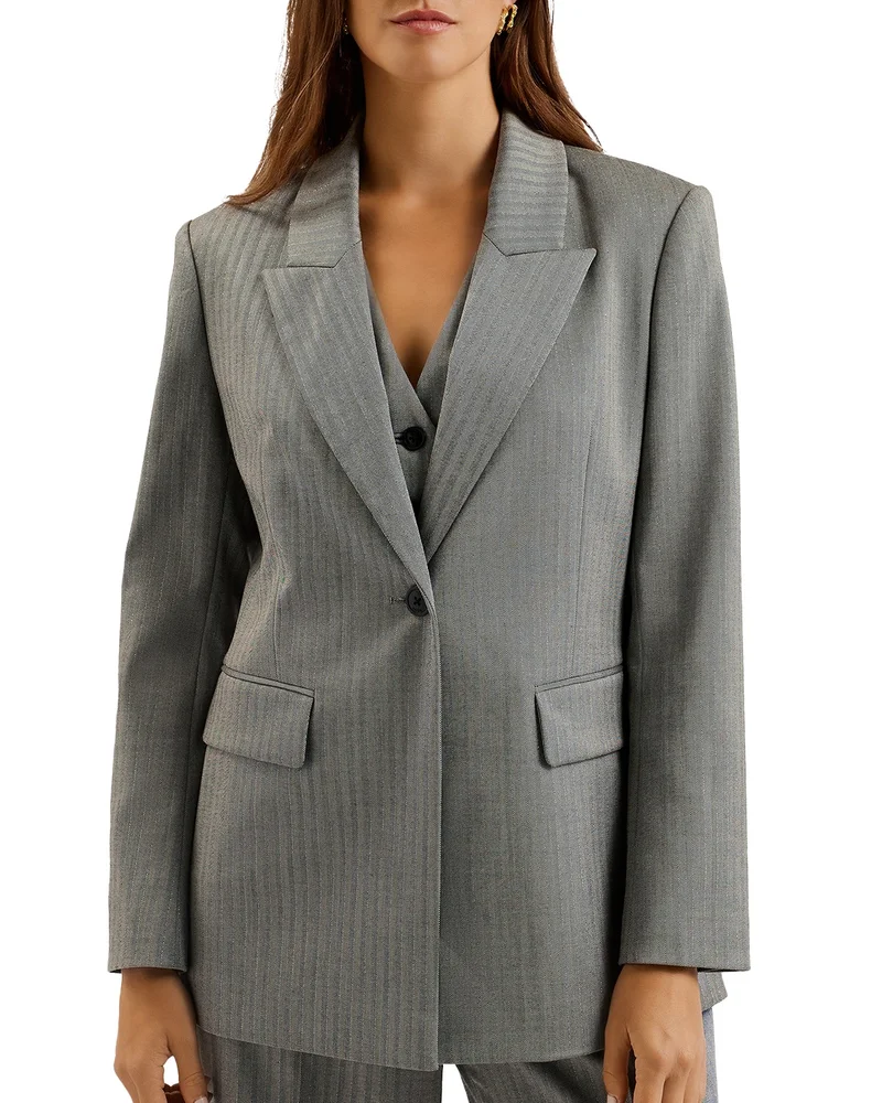 Koa Metallic Pinstriped Blazer