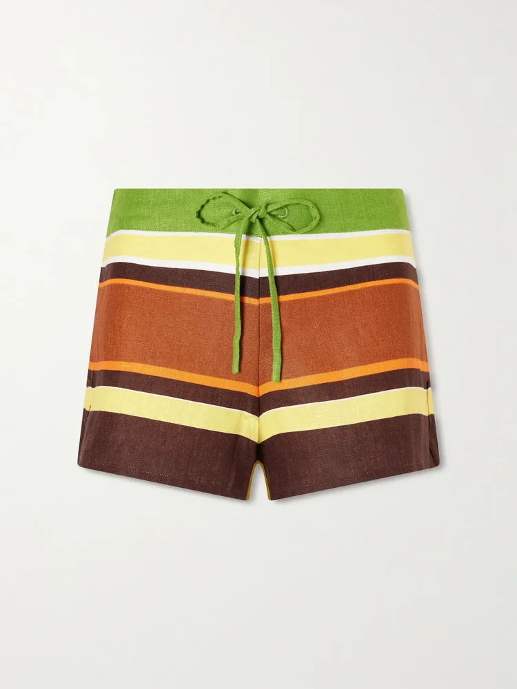 Miel striped linen shorts