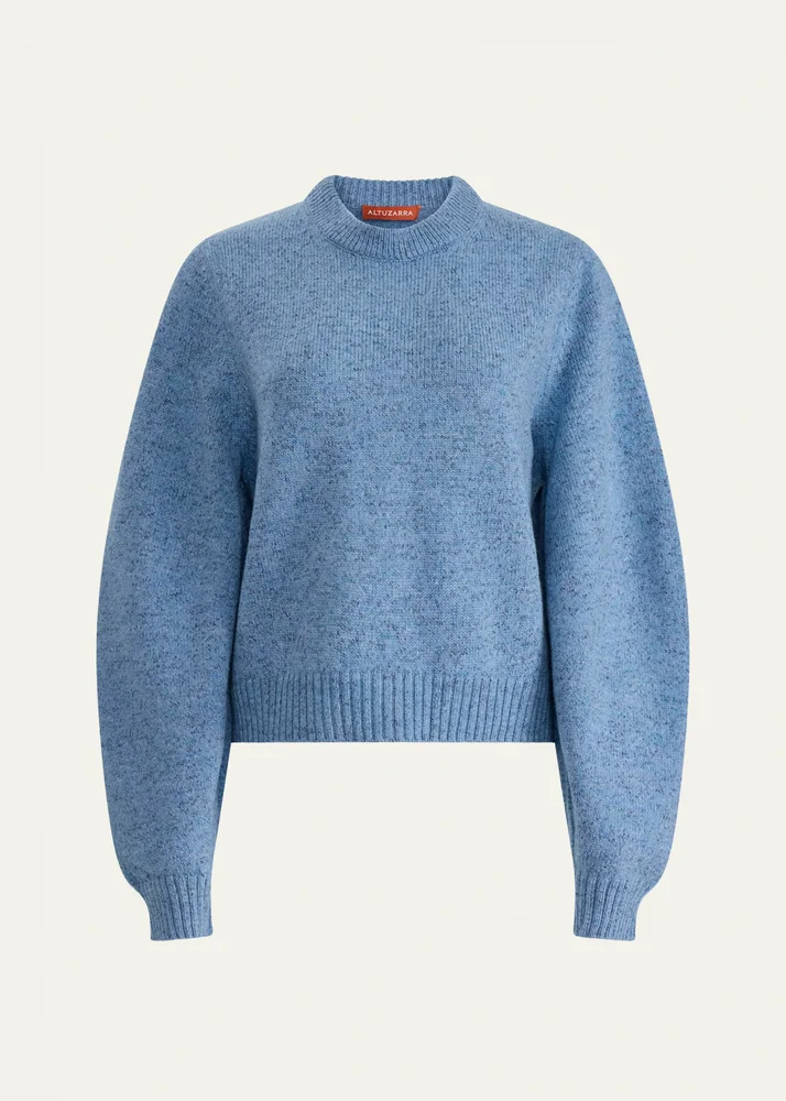 Putney Speckled Merino Wool Crewneck Sweater