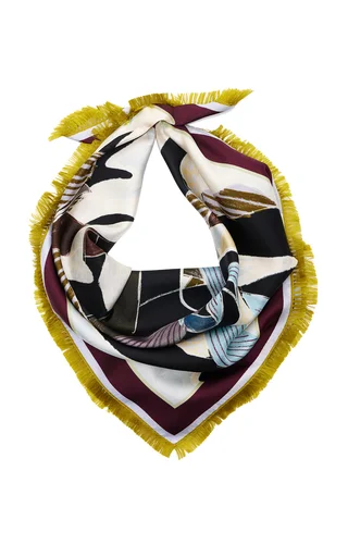 Double-Printed Silk-Twill Scarf