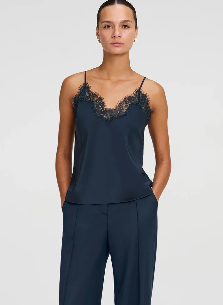 Annabelle Silk And Lace Camisole Top