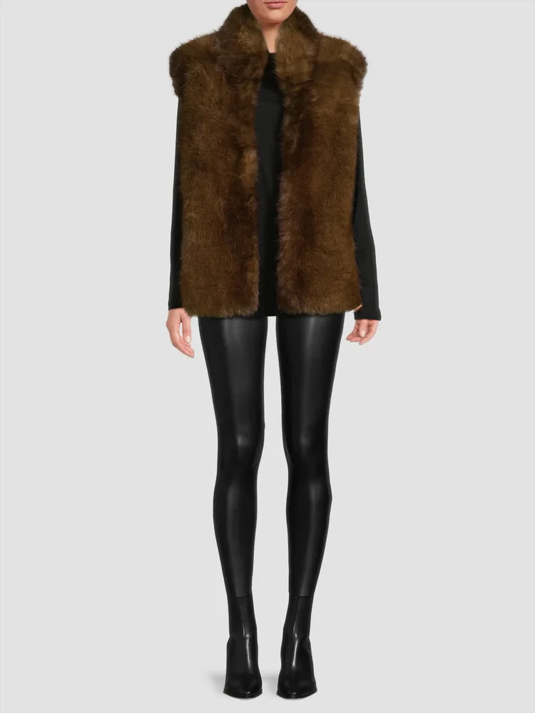 Laila Faux-Fur Sleeveless Vest