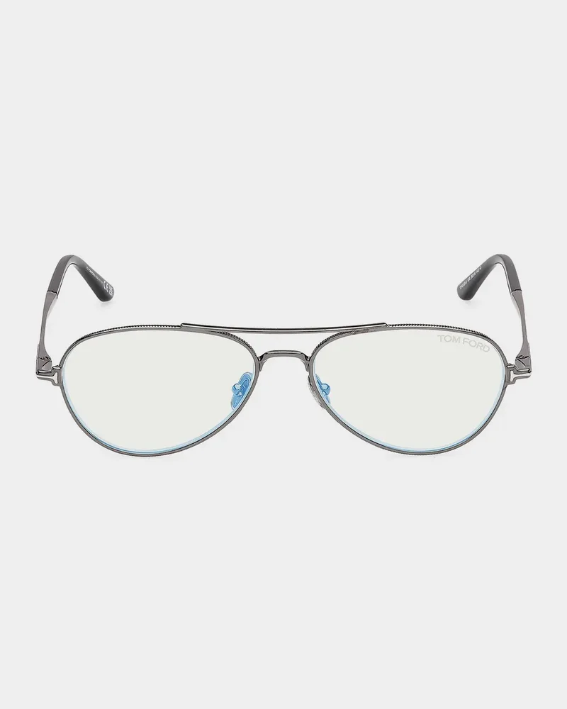 56MM Blue Block Aviator Eyeglasses