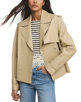 Veronica BeardHeathcliff Cropped Leather Trench Coat