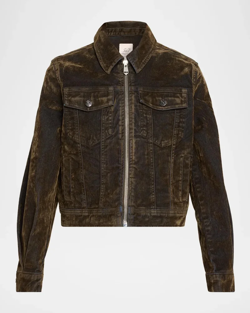 Nicole Flocked Denim Jacket
