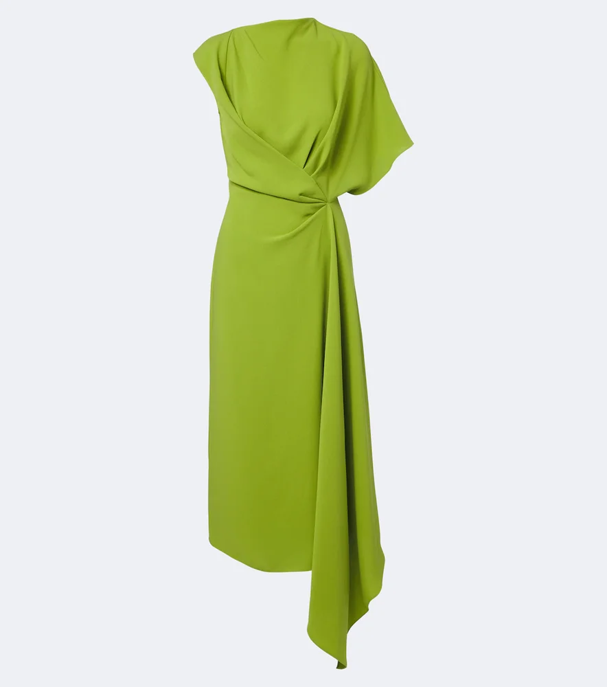 Elva asymmetric crêpe midi dress