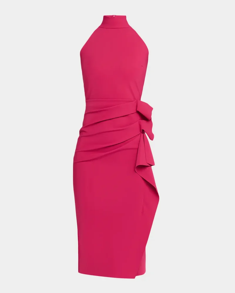 Halter Ruffle Midi Dress