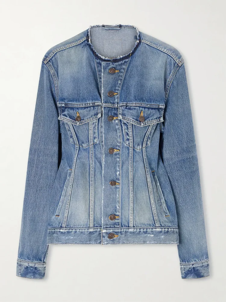 Distressed denim jacket