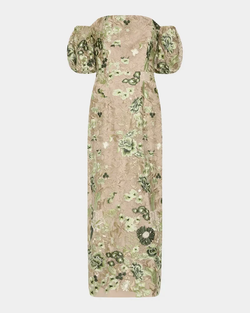 Nene Embroidered Off-Shoulder Maxi Dress