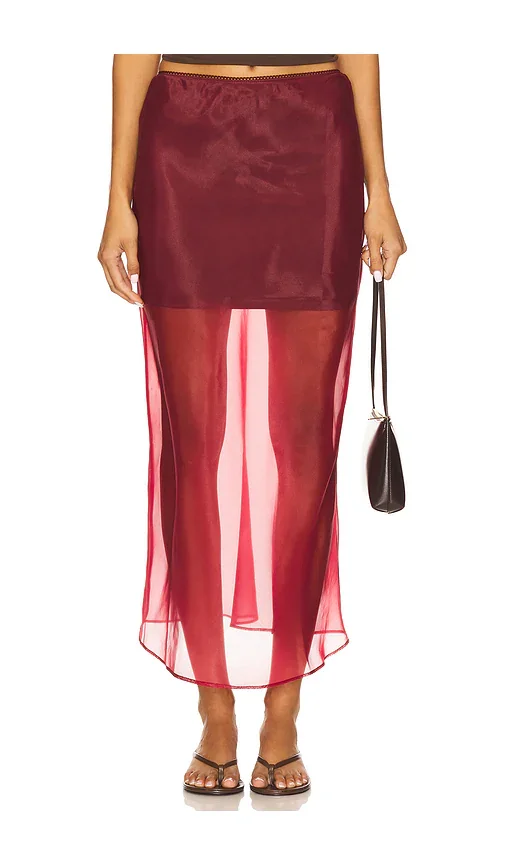 x REVOLVE Denman Midi Skirt Line & Dot