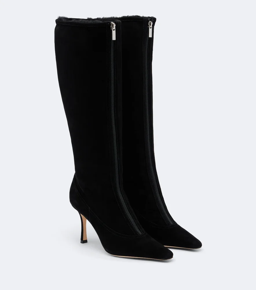 Jozi shearling-lined suede knee-high boots