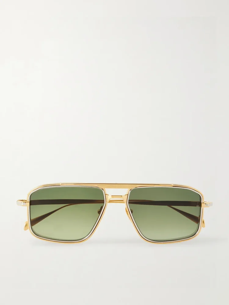 Earl aviator-style titanium sunglasses