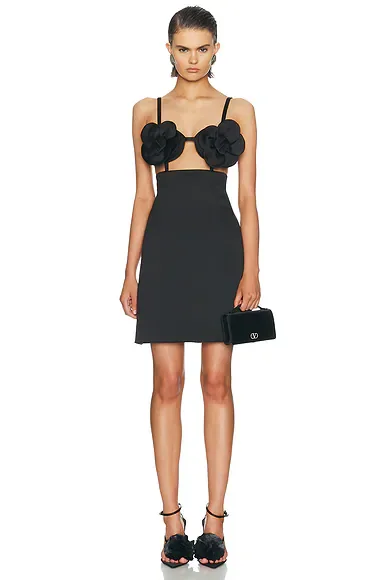 Satin Daisy Applique Dress