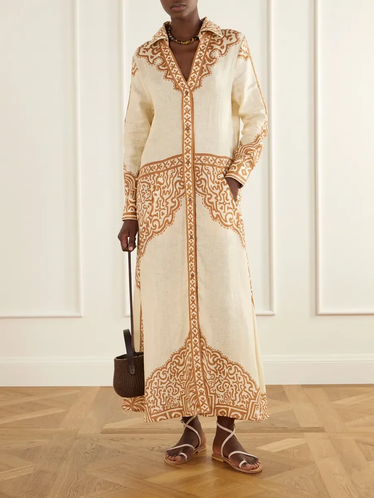 Modern Markings printed linen dress