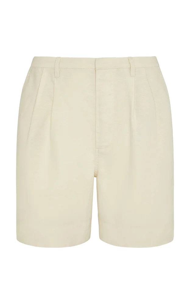 Air Linen Pleated Bermuda Shorts