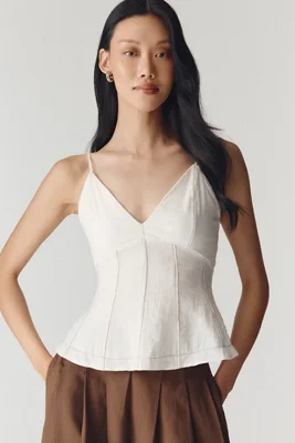 By Anthropologie V-Neck Waisted Peplum Tank