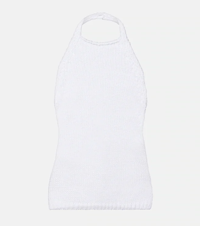 Knitted halterneck cotton top