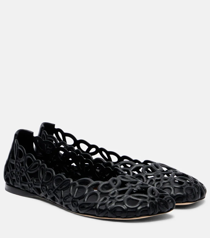 Petal Anagram leather ballet flats