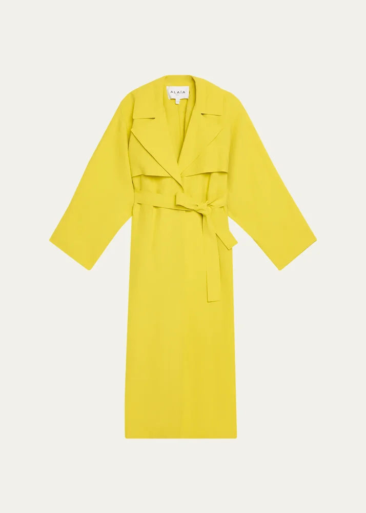Paper Belted Midi Trench Coat