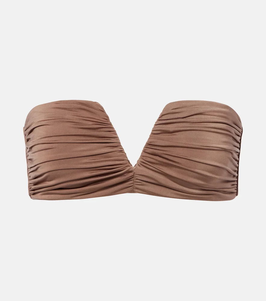 Clara ruched bandeau bikini top