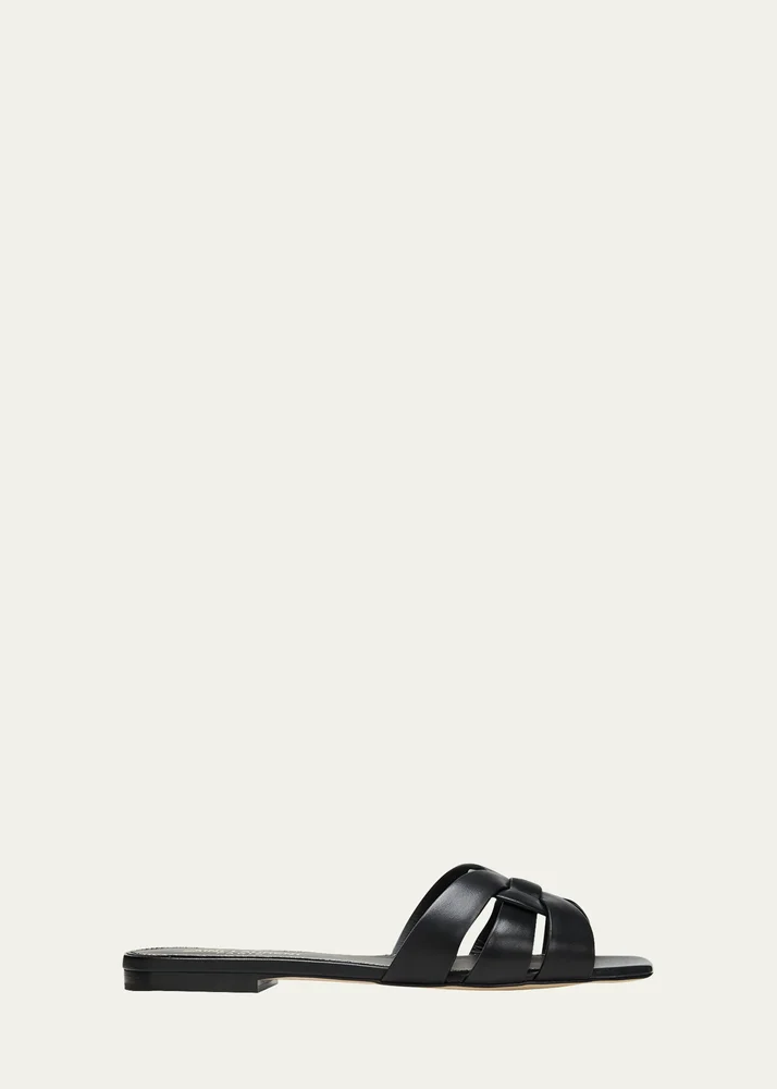 Woven Leather Sandal Slide