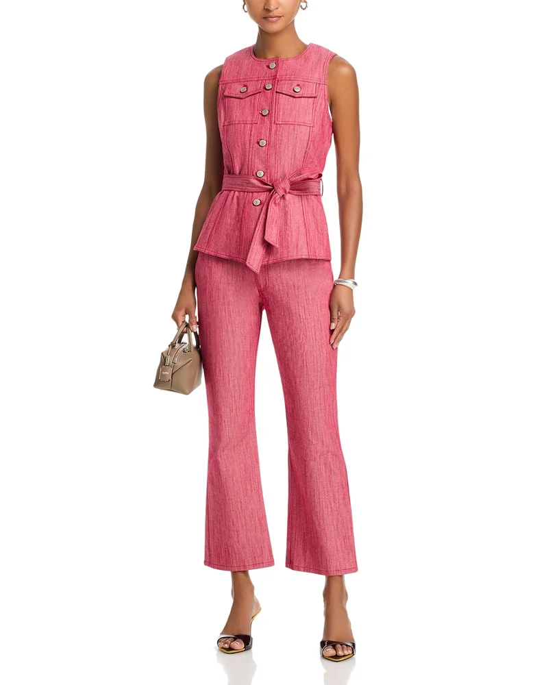 Colored Denim Reenee Belted Vest & Stevie Cropped Jeans