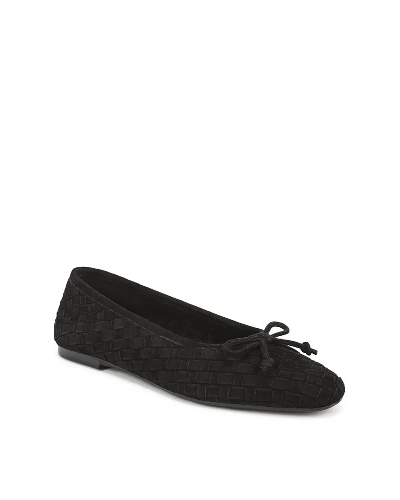 Women's Ruthie Suede Bow Woven Ballet Flats
