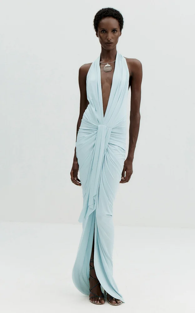 Elaria Halter Neck Maxi Dress