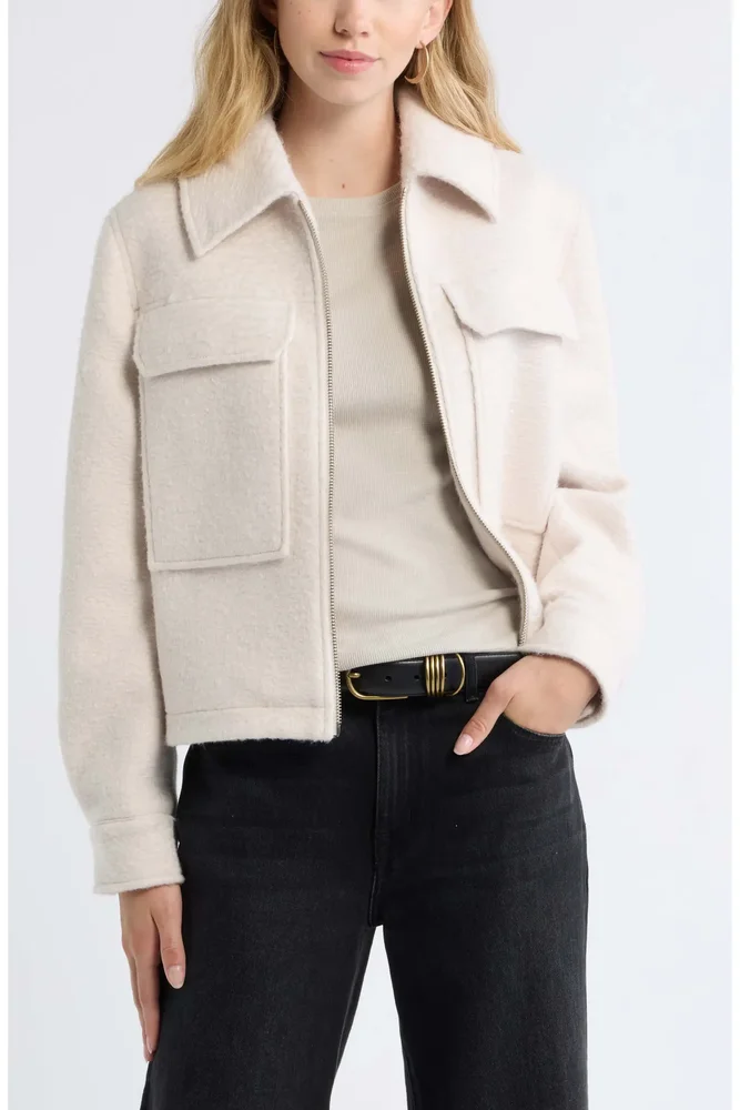 Cropped Textured Jacket