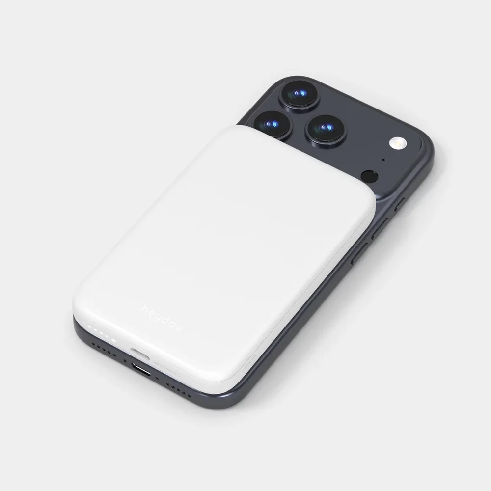 5,000mAh Qi2 Wireless Charging Power Bank, White