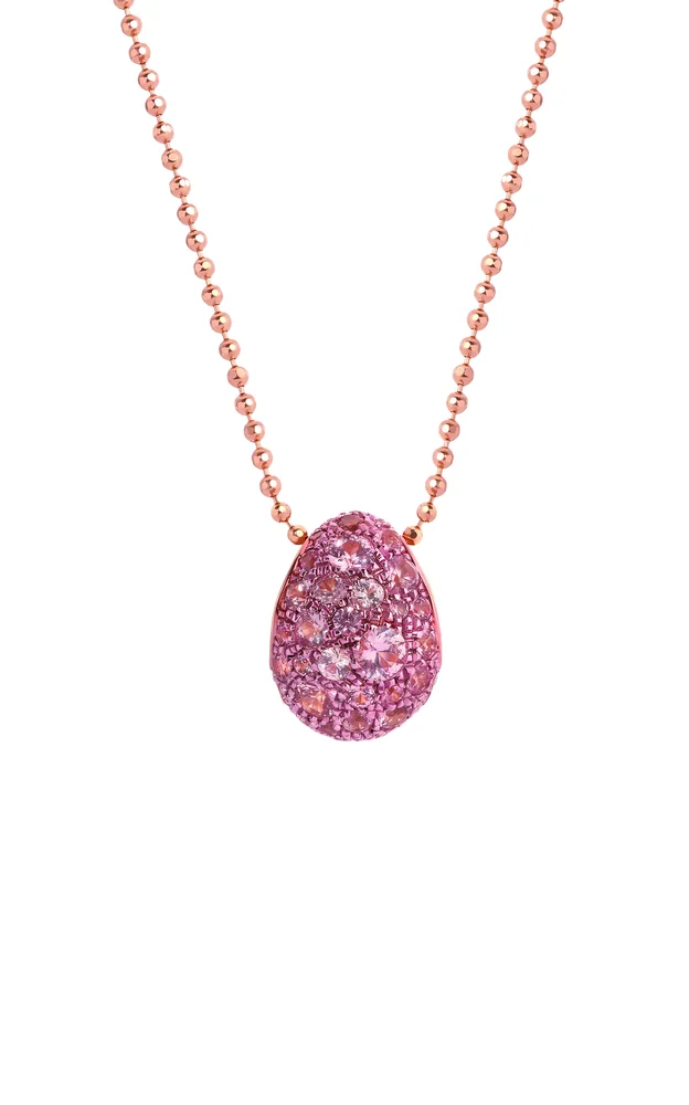 18K Rose Gold Sapphire Bahia Pendant Necklace
