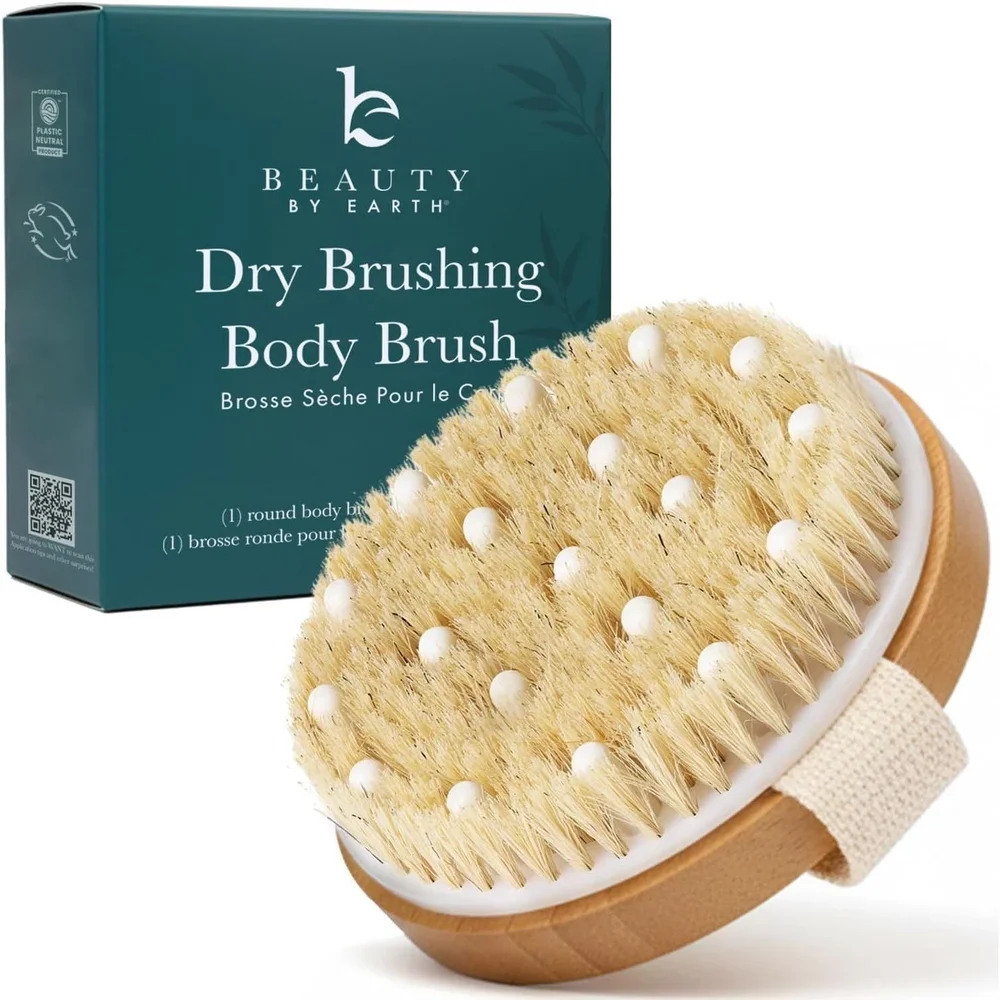 Round Dry Brush With Cellulite Massager