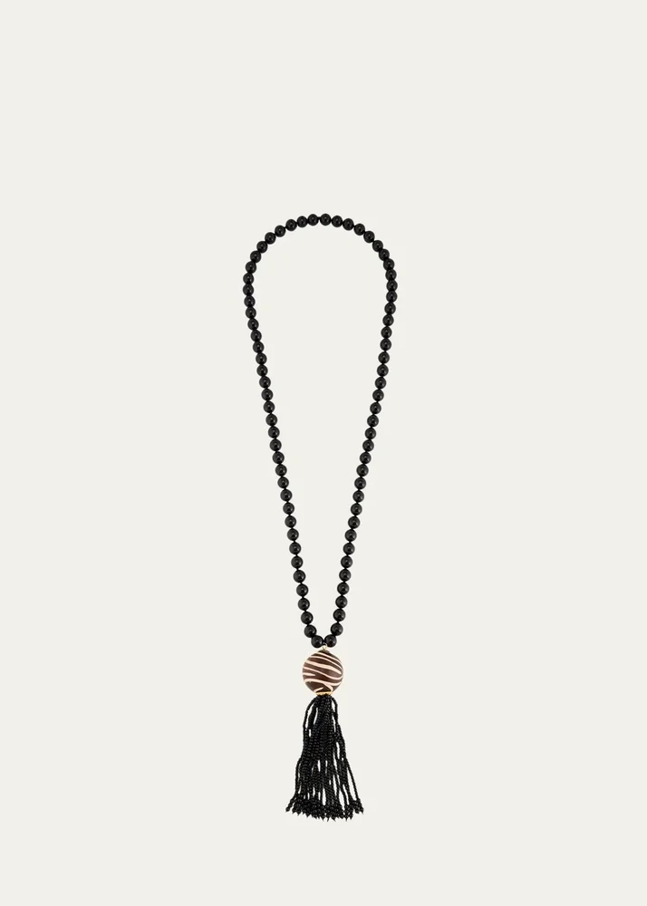 18K Zebra Marquetry Pendant Necklace